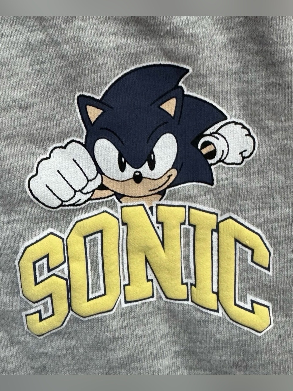 Sonic the Hedgehog Boys 7Y Gray Jogger Sweatpants SEGA Graphic Drawstring Cuffed - Picture 3 of 10